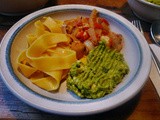 Fenchelgemüse,Nudeln,Guacamole,Pflaumenkompott (vegetarisch,vegan)