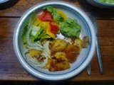 Fenchelsalat,Romasalat,Guacamole,Bratkartoffel, vegan