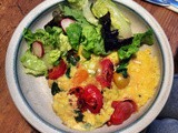 Frittata mit Spinat,Salat,Dessert,vegetarisch