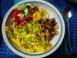 Frittata,Patisson,Champignon,Salat,vegetarisch