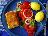 Gebratener Feta,Tomatensalat