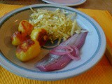 Heringsfilet,Bratkartoffel, Weißkrautsalat