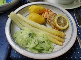 Kabeljau,Kartoffel,Spargel,Gurkensalat,pescetarisch