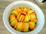 Kartoffelgratin,Avocadosalat, Chicoreesalat mit Granatapfelkernen