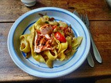 Lachs,Fenchel,Papardelle,Mirabellenkompott, pescetarisch