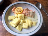 Lachs,Gnocchis,Zitronen-Kresse Sauce,pescetarisch