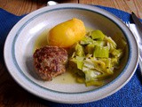 Lauchgemüse,Frikadellen Pellkartoffeln