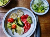Ofengemüse,Guacamole,Salate, vegan