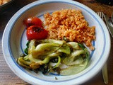 Pak Choy,Tomatenreis,Quarkspeise, vegetarisch