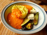 Paprika Sauce,Kartoffelstampf,Zucchini