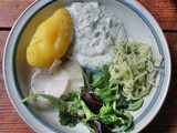 Quark,Kartoffel,Kohlrabisalat,Rettichsalat,gemischter Salat,vegetarisch