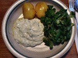 Quark,Kartoffeln,Feldsalat,Birnenkompott,vegetarisch