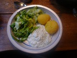 Quark,Kartoffeln,Salate, vegetarisch