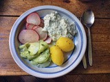 Quark,Salate,Kartoffeln,vegetarisch