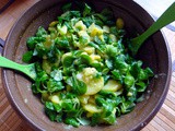 Schlotziger Kartoffelsalat mit Feldsalat,Quarkspeise