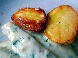 Schwarzwurzel mit Blauschimmel Käsesauce,Ofenkartoel,Feldsalat