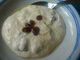 Spinatpfannkuchen,Ricottacreme, Bananen Quarkspeise