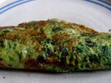 Spinatpfannkuchen,Ricottacreme, Bananen Quarkspeise