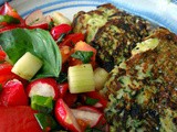 Zucchini Puffer,Salat