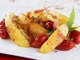 Cartofi cu roșii cherry și jambon crud
