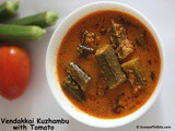 Vendakkai Kuzhambu with Tomato