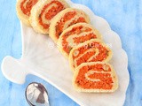 Gajar Ka Halwa Swiss Roll | Carrot Halwa Roulade | Carrot Pudding Mawa Roll
