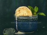 Peach Buttermilk Sorbet | No Churn Eggless Ice-cream