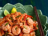 Peanut Sauce Prawn Noodles | Asian Rice Noodles in Peanut Butter Sauce