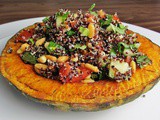 Kabocha Squash Stuffed with Black Quinoa