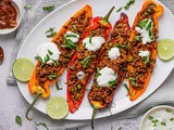 Keema Stuffed Romano Peppers