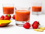 Mango Strawberry Smoothie with a Little Ginger