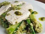 Quinoa Pesto and Chicken Salad with Green Vegetables