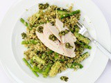 Quinoa Pesto Chicken Salad with Green Vegetables