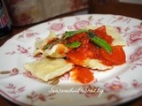 Ravioli with cheese & sausage filling