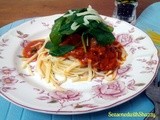 Spicy Chicken Cheese Linguine & Spinach