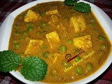 Matar Paneer Masala Recipe / Green Peas Cottage Cheese Masala Recipe