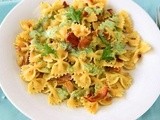 Farfalle con speck e crema delicata al prezzemolo