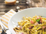 Spaghettoni al limone prosciutto e