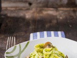 Tagliatelle pesto di rucola e funghi