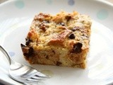 Breakfast Banana Chocolate Chip Bread Pudding with Leftover Panettone