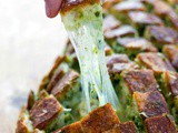 Cheesy Pull-Apart Pesto Bread {easy, 4 ingredients}