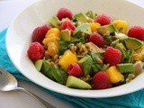 Cilantro Turkey Salad with Farro and Mango (Leftover Turkey) for #SundaySupper