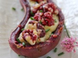 Elegant Purple Sweet Potato Skins with Brie and Sweet Walnuts (Secret Recipe Club)