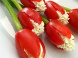 Grape Tomato Cream Cheese Tulips