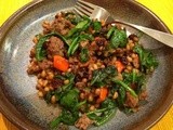 Lamb Skillet with Spelt, Spinach, Rosemary and Raisins for #WeekdaySupper