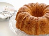 Powdered Sugar Pound Cake with Pecans #BundtBakers