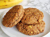 Roasted Banana Almond Butter Breakfast Cookies (Vegan)