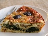 Spinach Feta Greek Impossible Pie for #FamilyDinnerTable #SundaySupper
