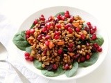 Spinach Spelt Salad with Cranberries and Carrots for #TheSaladBar