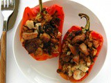 Turkey and Stuffing Stuffed Peppers (4 Ingredients!)
